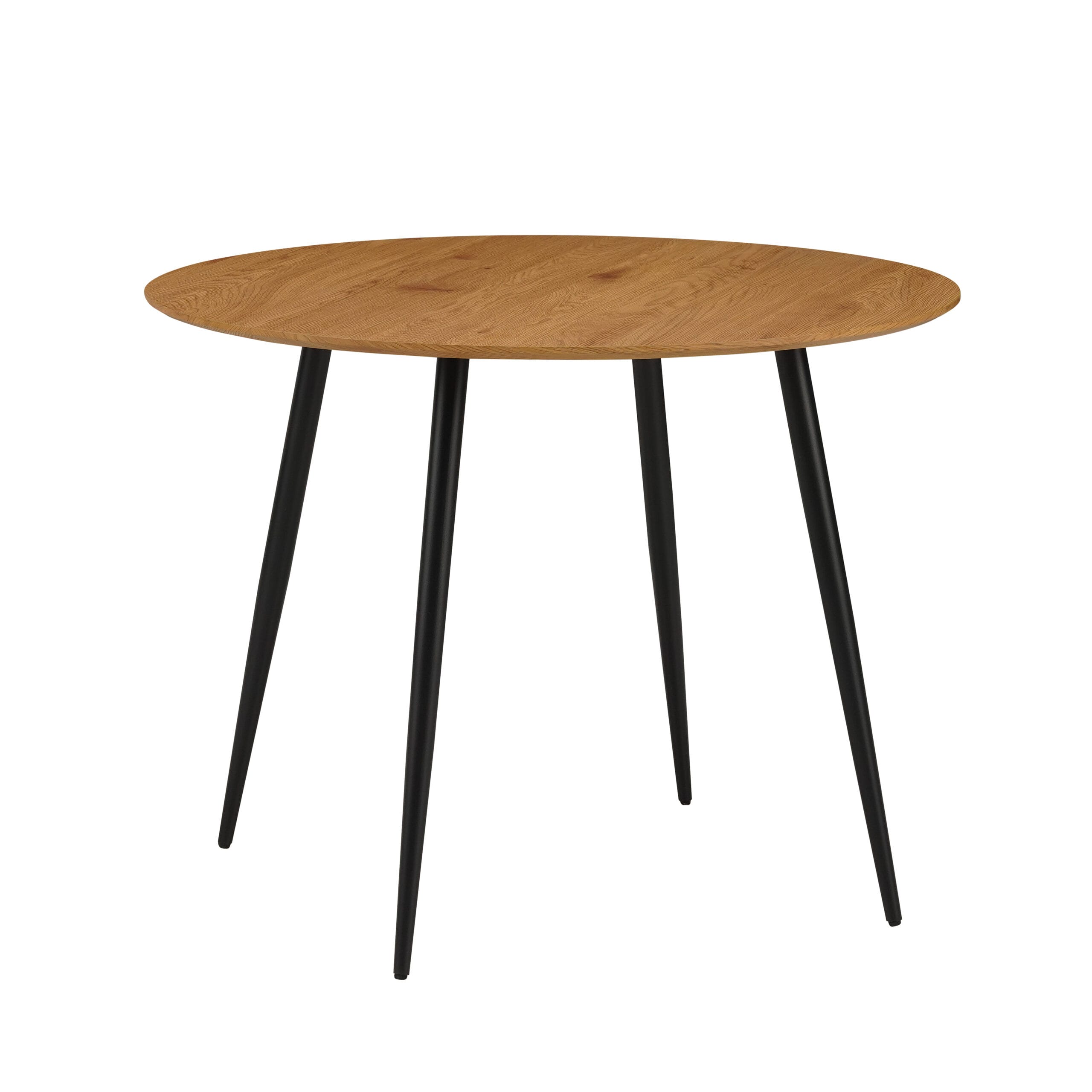 Masa rotunda Liam, 100x100x76, stejar nature/ negru - imagine 2