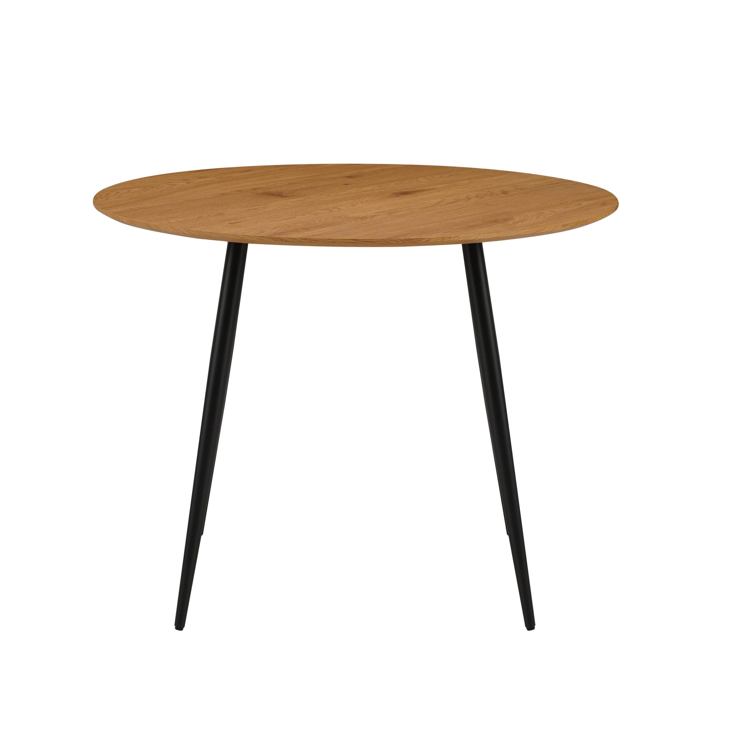 Masa rotunda Liam, 100x100x76, stejar nature/ negru - imagine 3