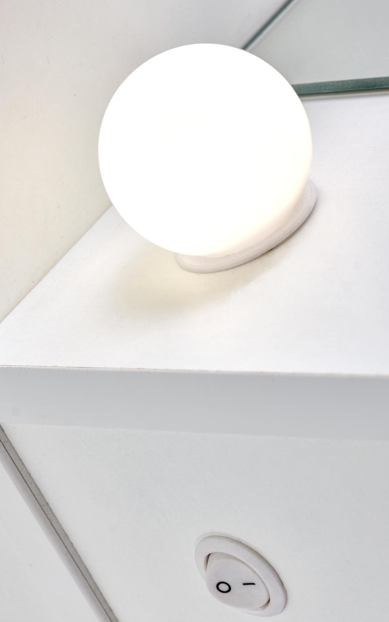 Masa de toaleta Hollywood XL, 120x55x140, cu oglinda si iluminare, alb - imagine 3