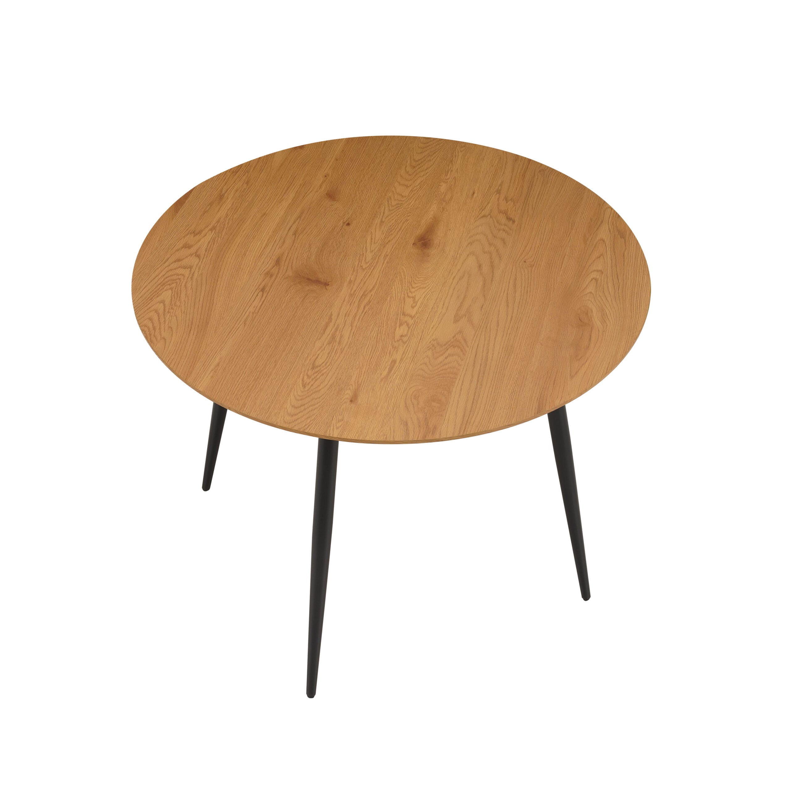 Masa rotunda Liam, 100x100x76, stejar nature/ negru - imagine 4