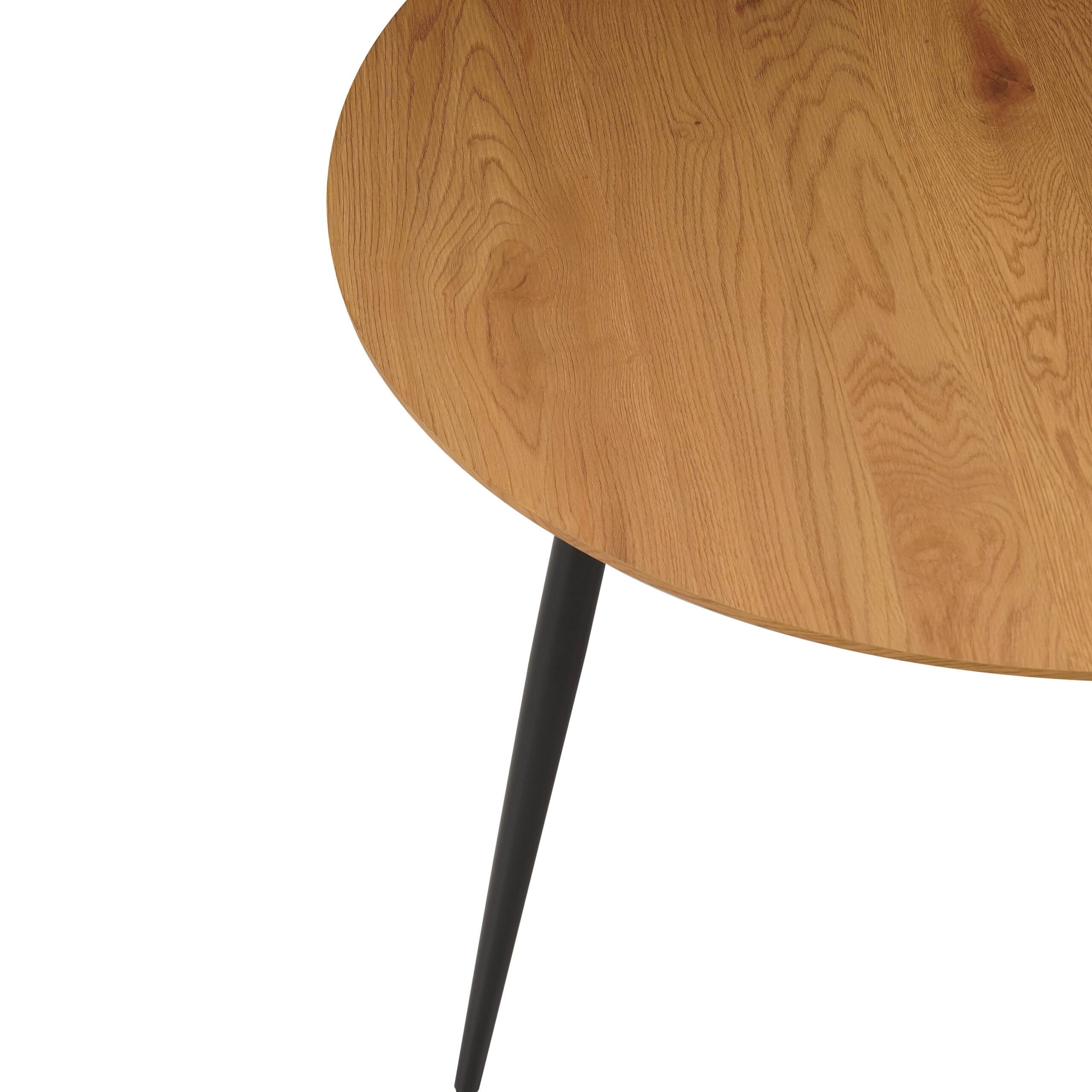 Masa rotunda Liam, 100x100x76, stejar nature/ negru - imagine 5