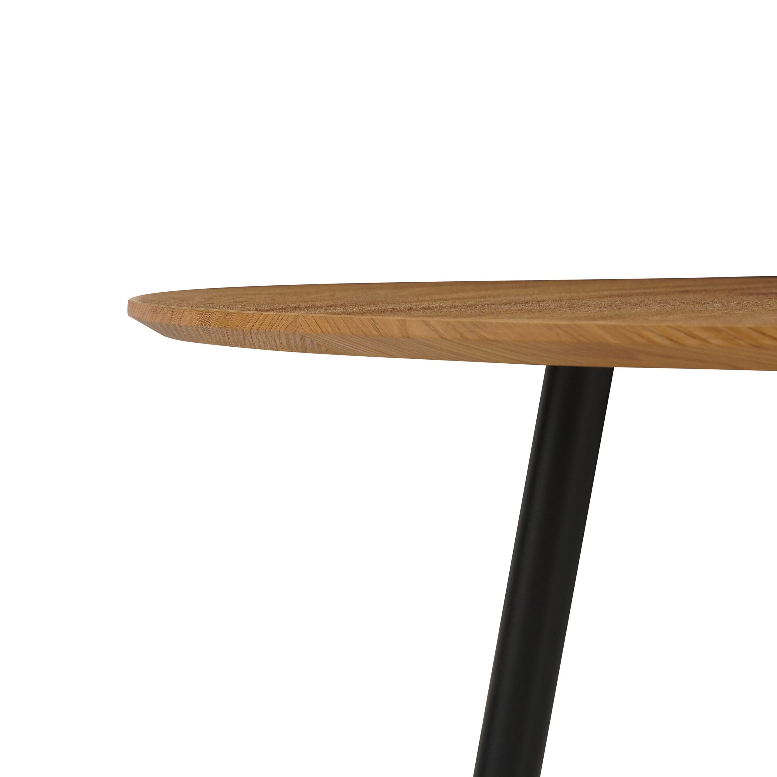 Masa rotunda Liam, 100x100x76, stejar nature/ negru - imagine 6