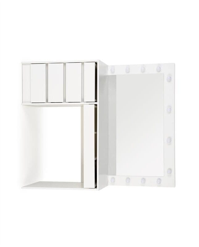 Masa de toaleta Hollywood XL, 120x55x140, cu oglinda si iluminare, alb - imagine 12