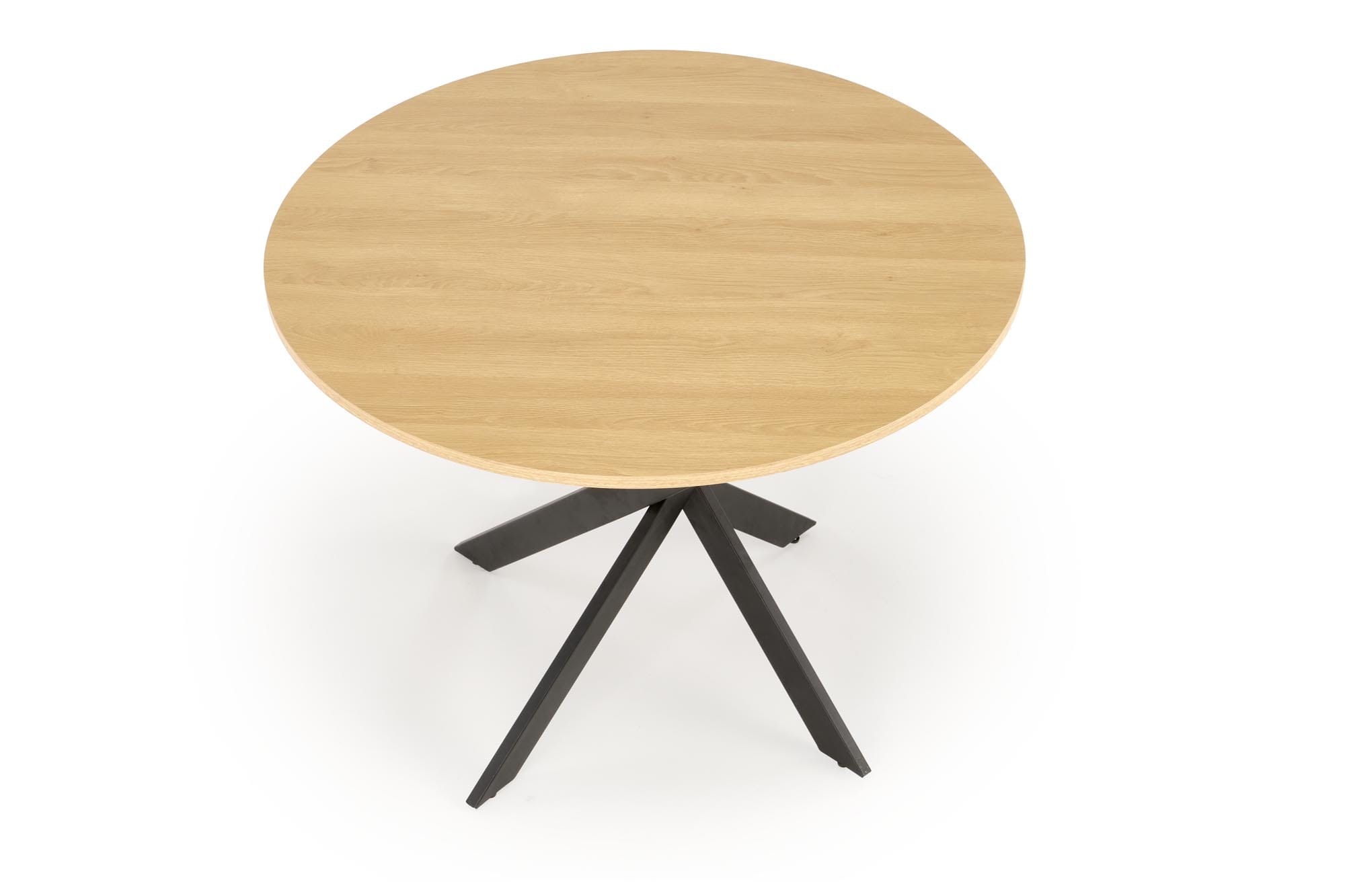 Masa rotunda Edgar, 100x100x76, stejar auriu/ negru - imagine 12