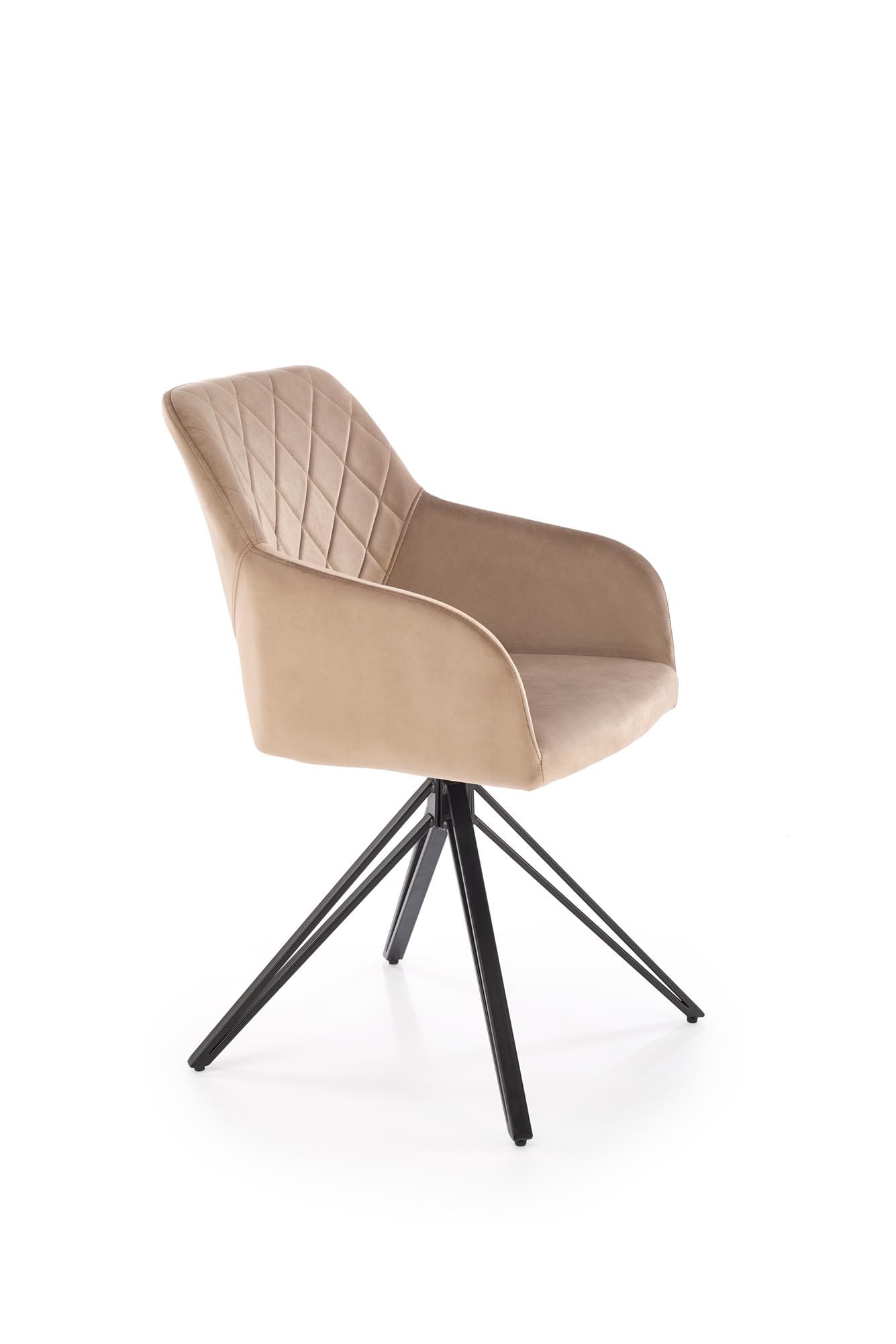 Scaun de sufragerie К-535, 57x60x86, functie de rotatie 360, bej/ negru - imagine 2