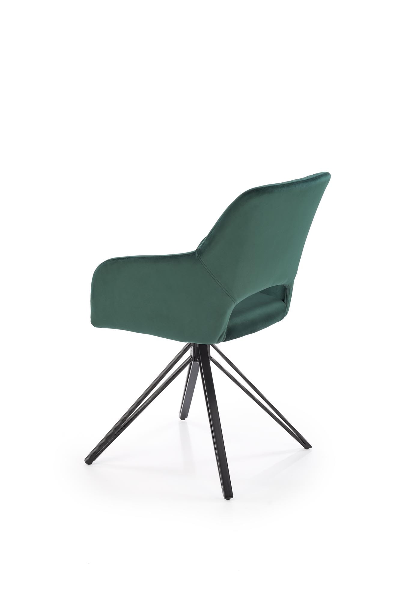 Scaun de sufragerie Bluvel К-535, 57x60x86, functie de rotatie 360, catifea verde inchis/negru - imagine 2