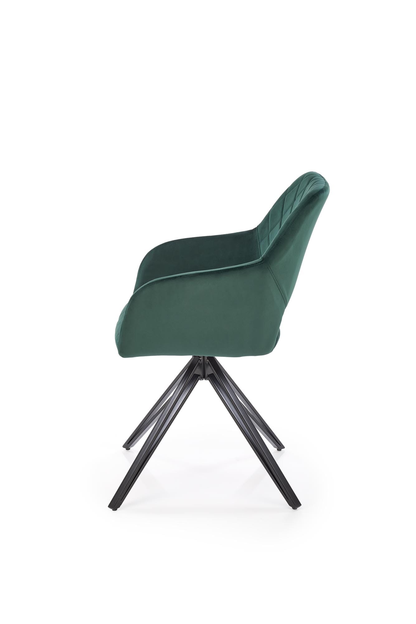 Scaun de sufragerie Bluvel К-535, 57x60x86, functie de rotatie 360, catifea verde inchis/negru - imagine 3