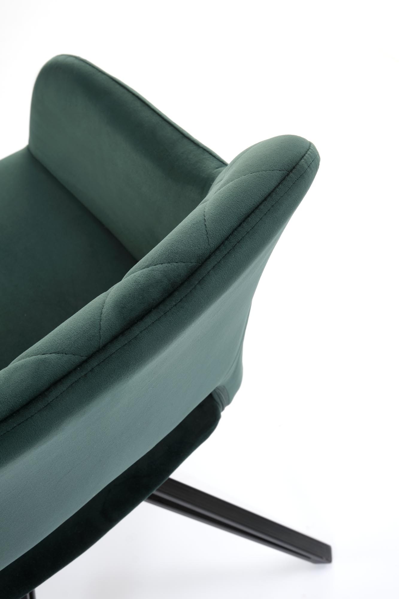 Scaun de sufragerie Bluvel К-535, 57x60x86, functie de rotatie 360, catifea verde inchis/negru - imagine 6