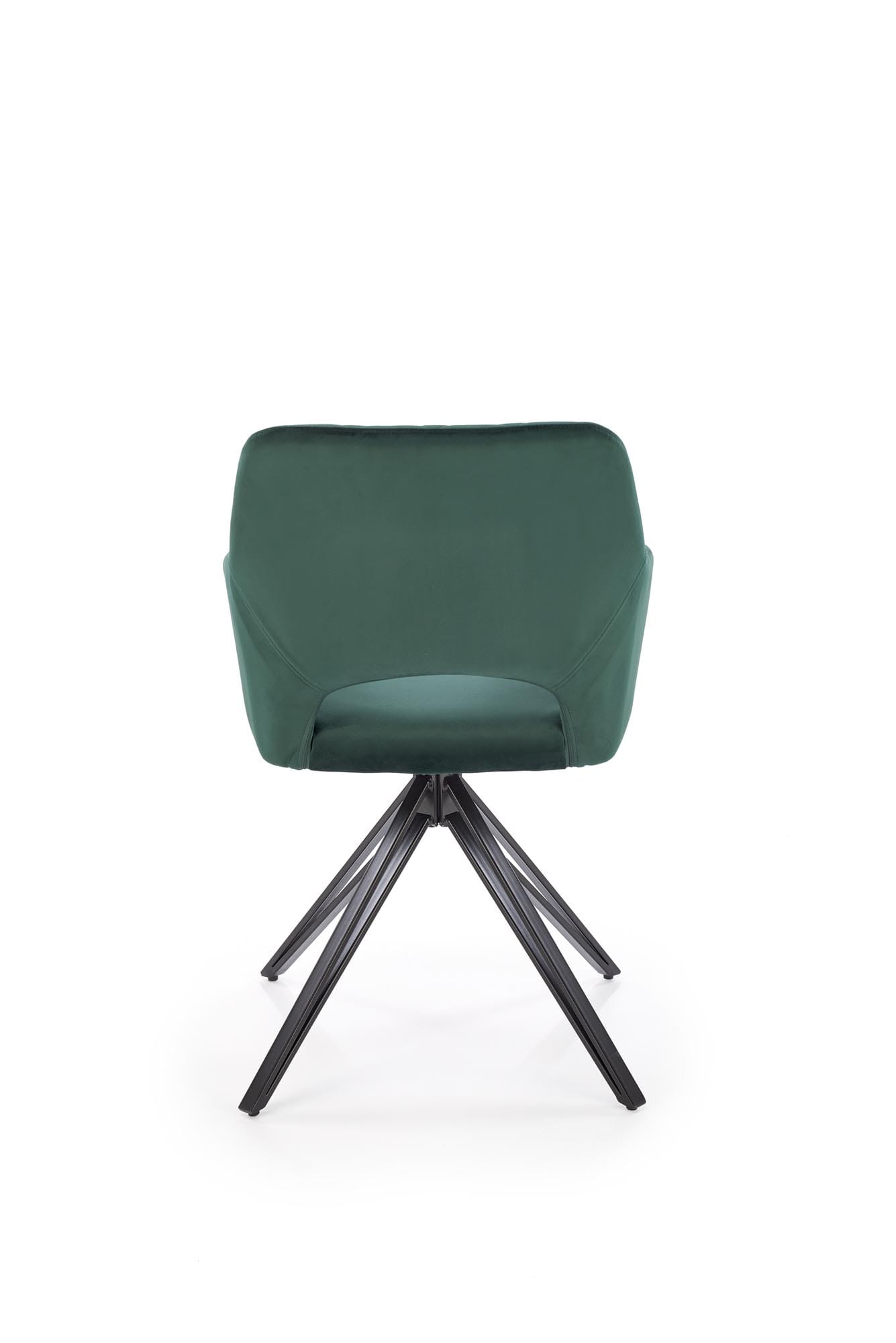 Scaun de sufragerie Bluvel К-535, 57x60x86, functie de rotatie 360, catifea verde inchis/negru - imagine 10
