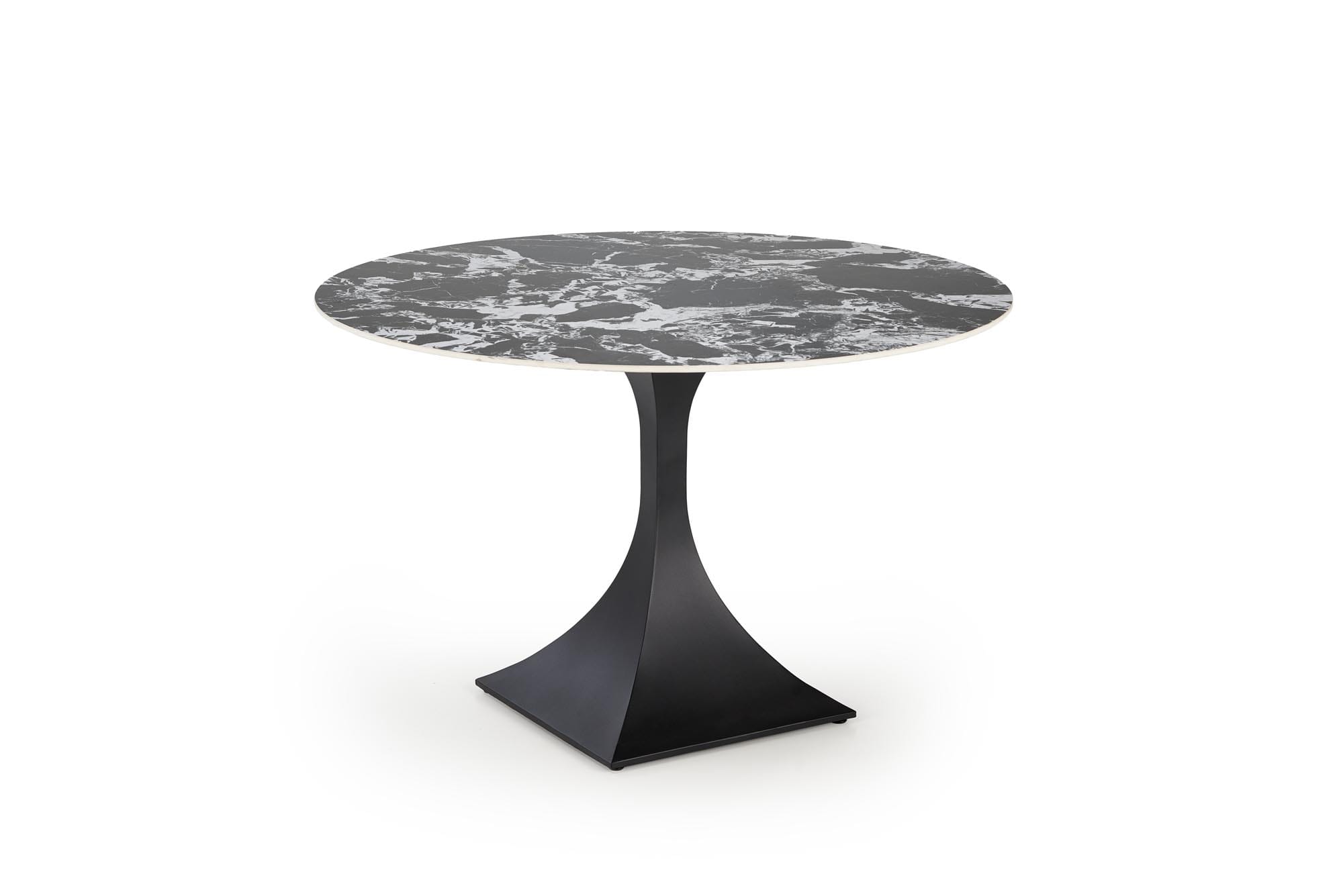 Masa Manuel, 120x120x77, rotunda, marmura neagra/ negru - imagine 6