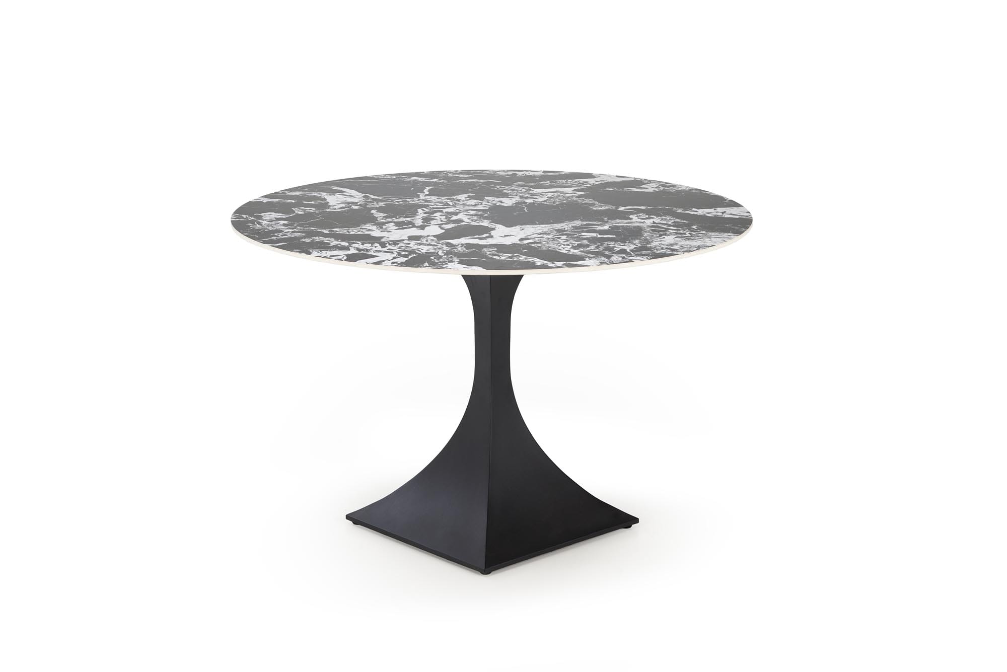 Masa Manuel, 120x120x77, rotunda, marmura neagra/ negru - imagine 7