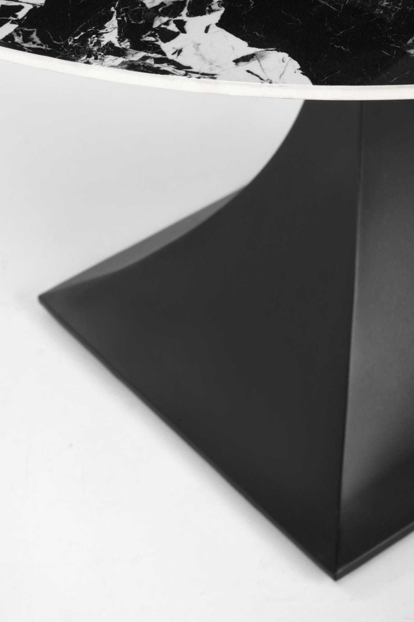 Masa Manuel, 120x120x77, rotunda, marmura neagra/ negru - imagine 8