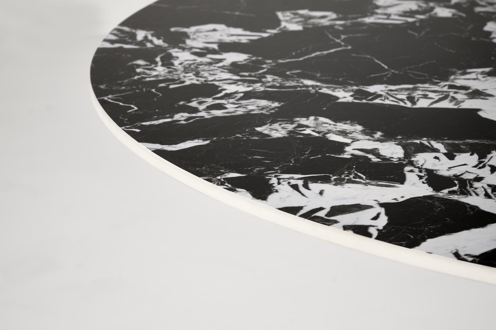 Masa Manuel, 120x120x77, rotunda, marmura neagra/ negru - imagine 9