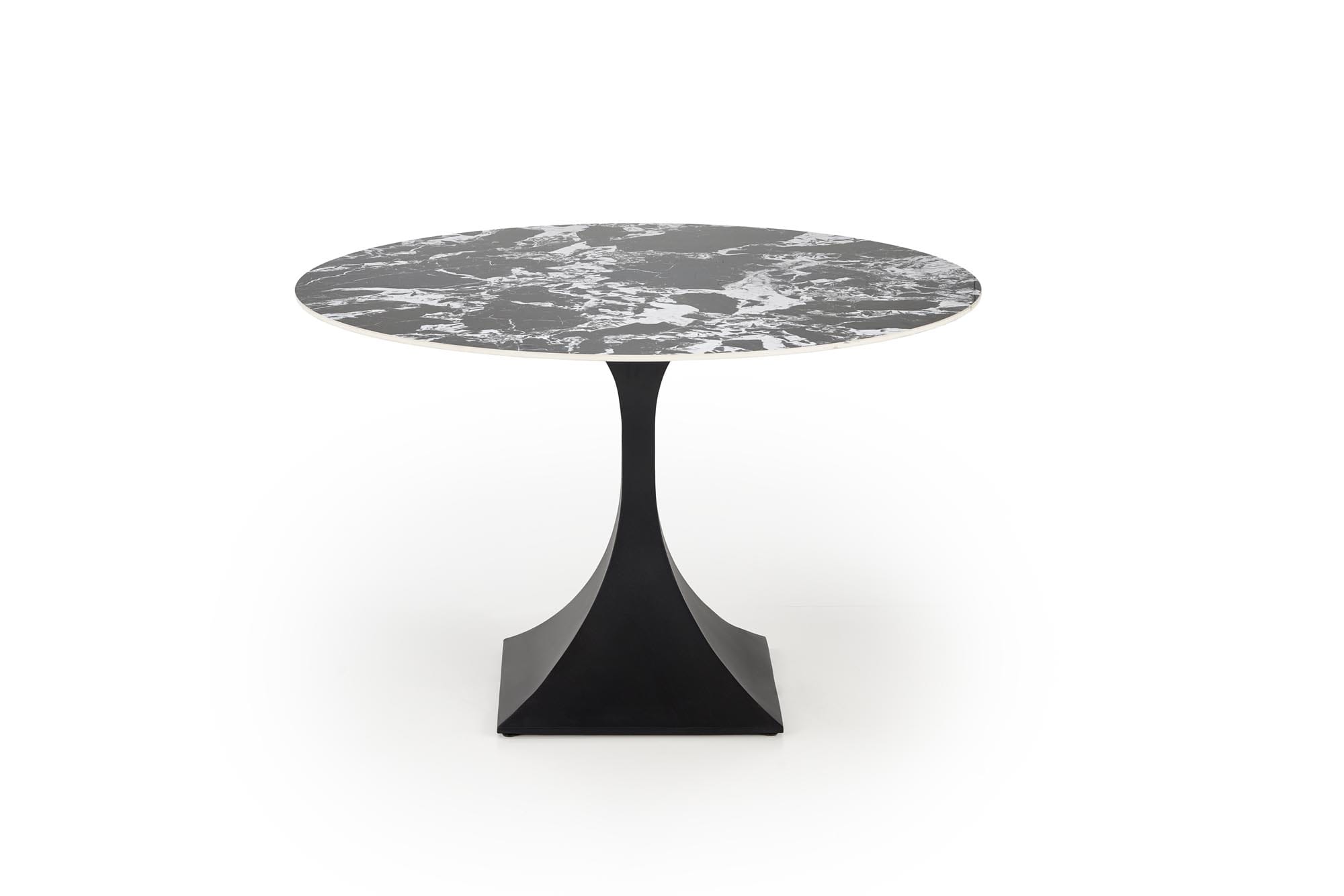 Masa Manuel, 120x120x77, rotunda, marmura neagra/ negru - imagine 10