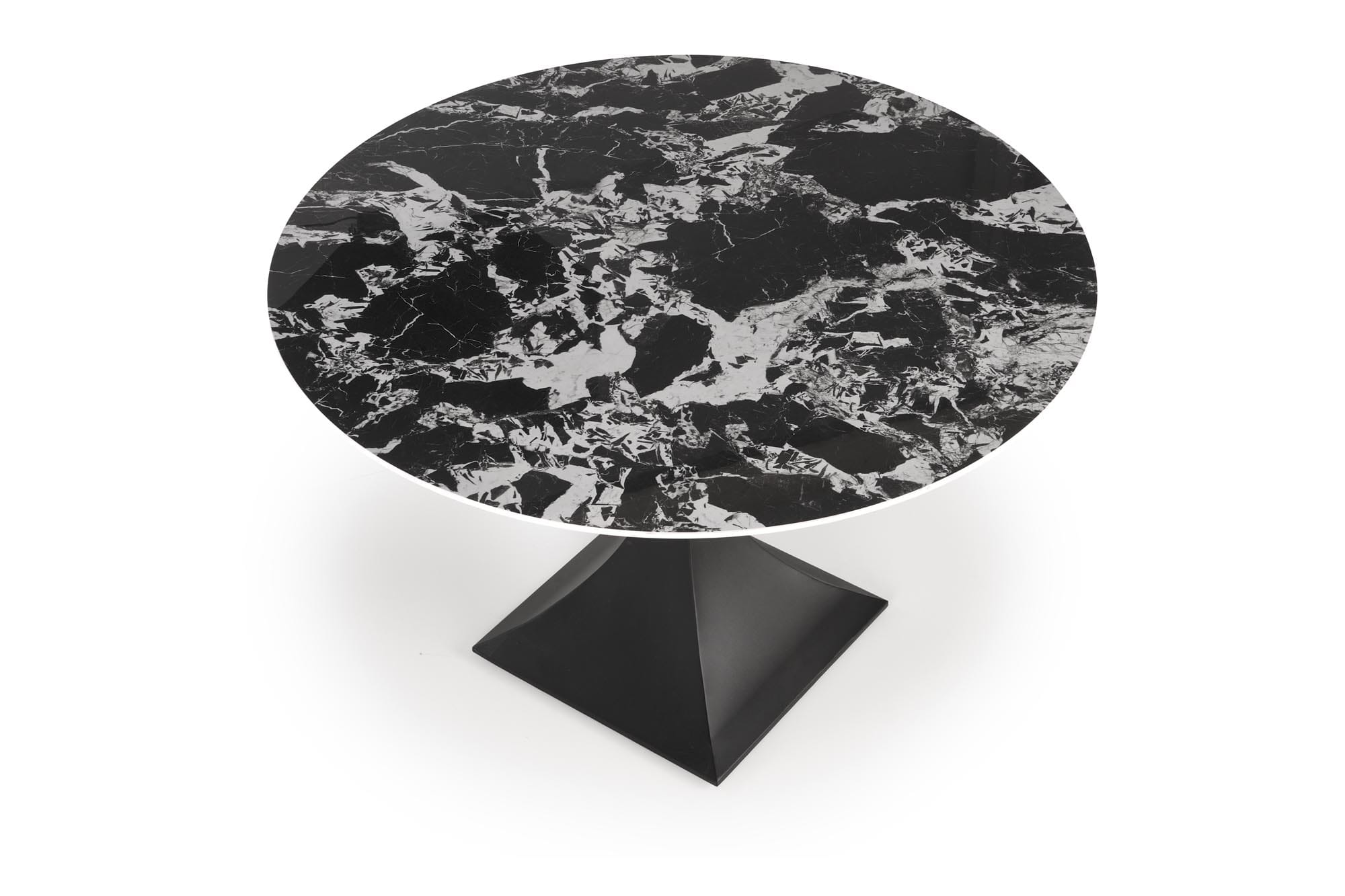 Masa Manuel, 120x120x77, rotunda, marmura neagra/ negru - imagine 11