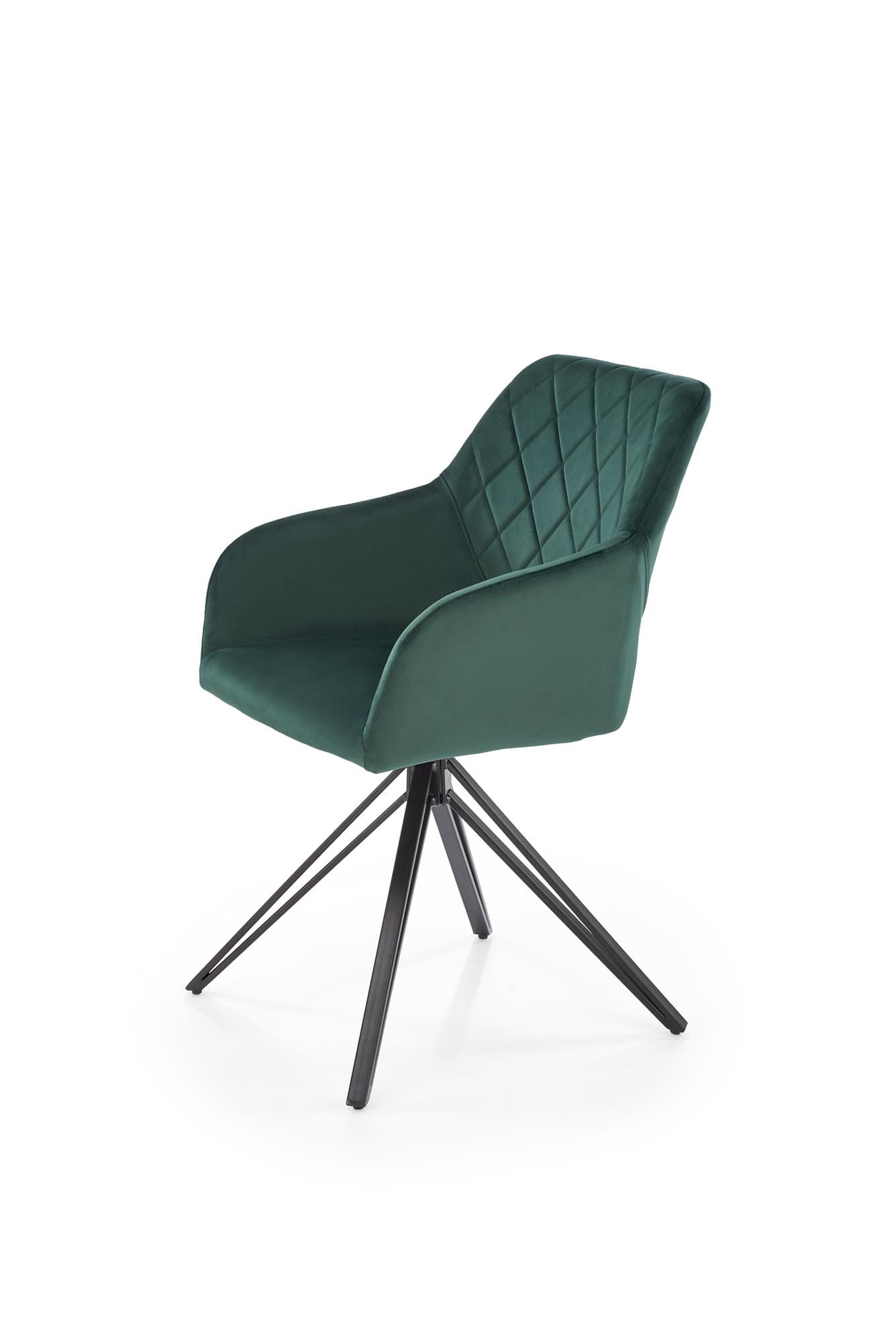 Scaun de sufragerie Bluvel К-535, 57x60x86, functie de rotatie 360, catifea verde inchis/negru