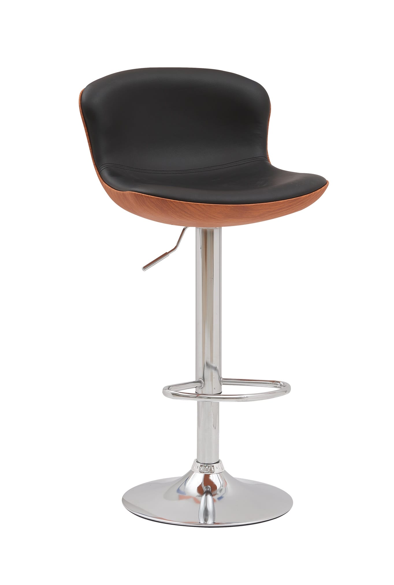 Scaun de bar N 129, 47x50x90, negru/ maro/ crom