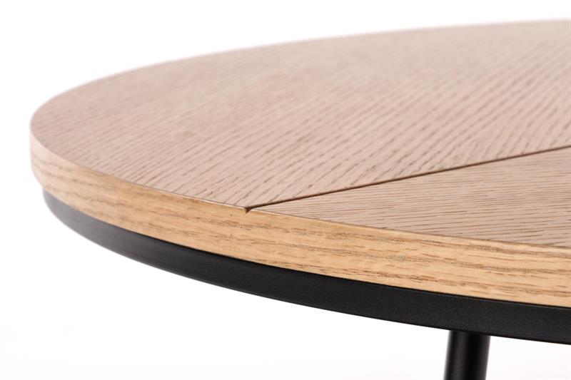 Masuta de cafea Karida rotunda, 80x50, stejar natural/ negru - imagine 3