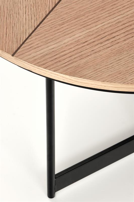 Masuta de cafea Karida rotunda, 80x50, stejar natural/ negru - imagine 4