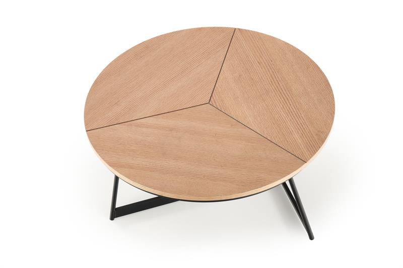 Masuta de cafea Karida rotunda, 80x50, stejar natural/ negru - imagine 5