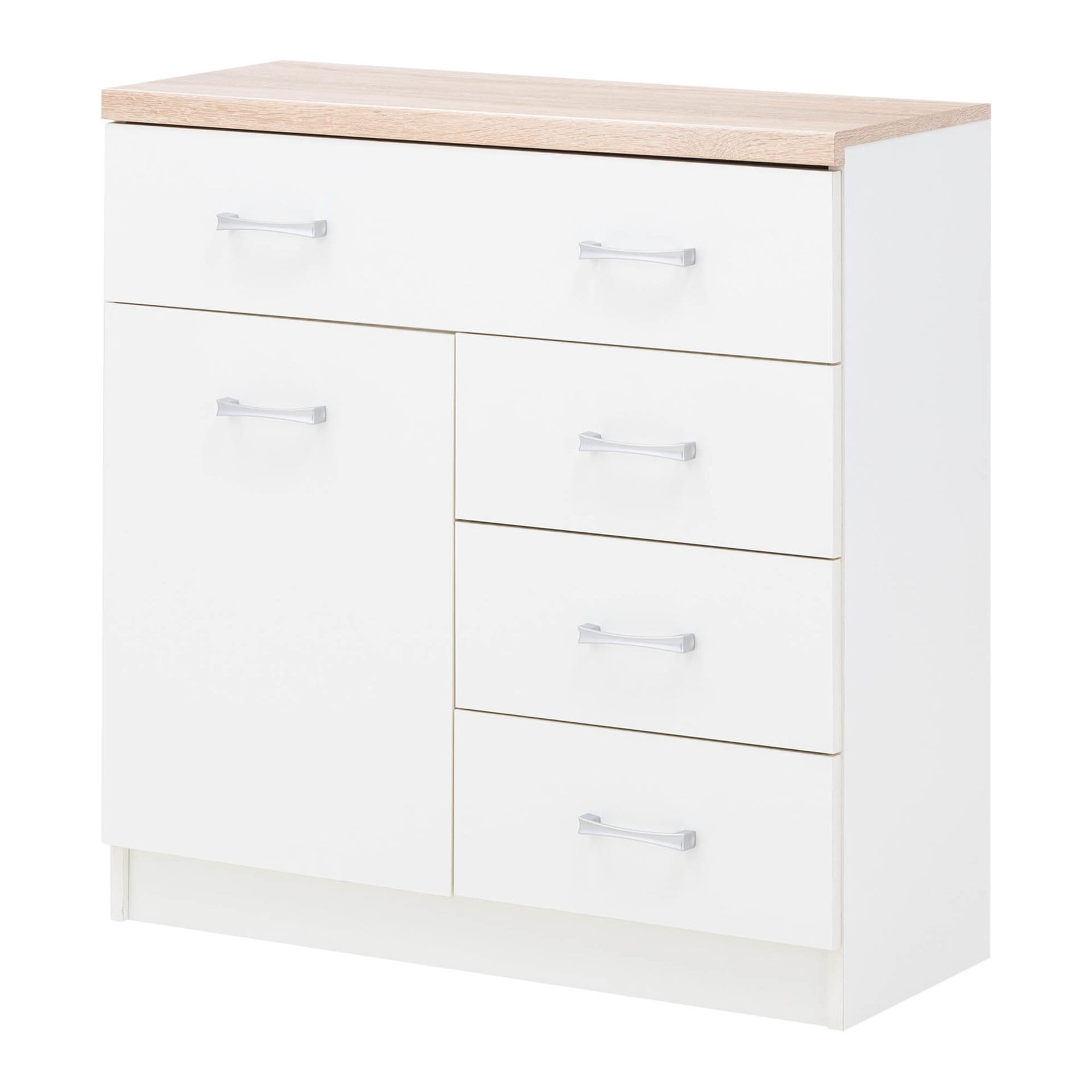 Comoda Top Mix Kom 1D4S, 80x33x85, alb/stejar sonoma - imagine 3