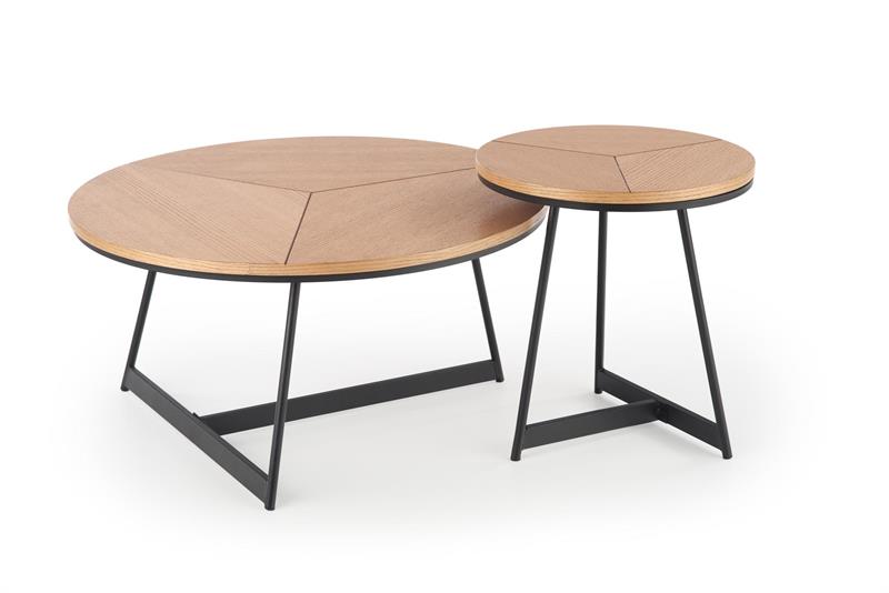 Masuta de cafea Karida S rotunda, 40x45, stejar natural/ negru - imagine 6