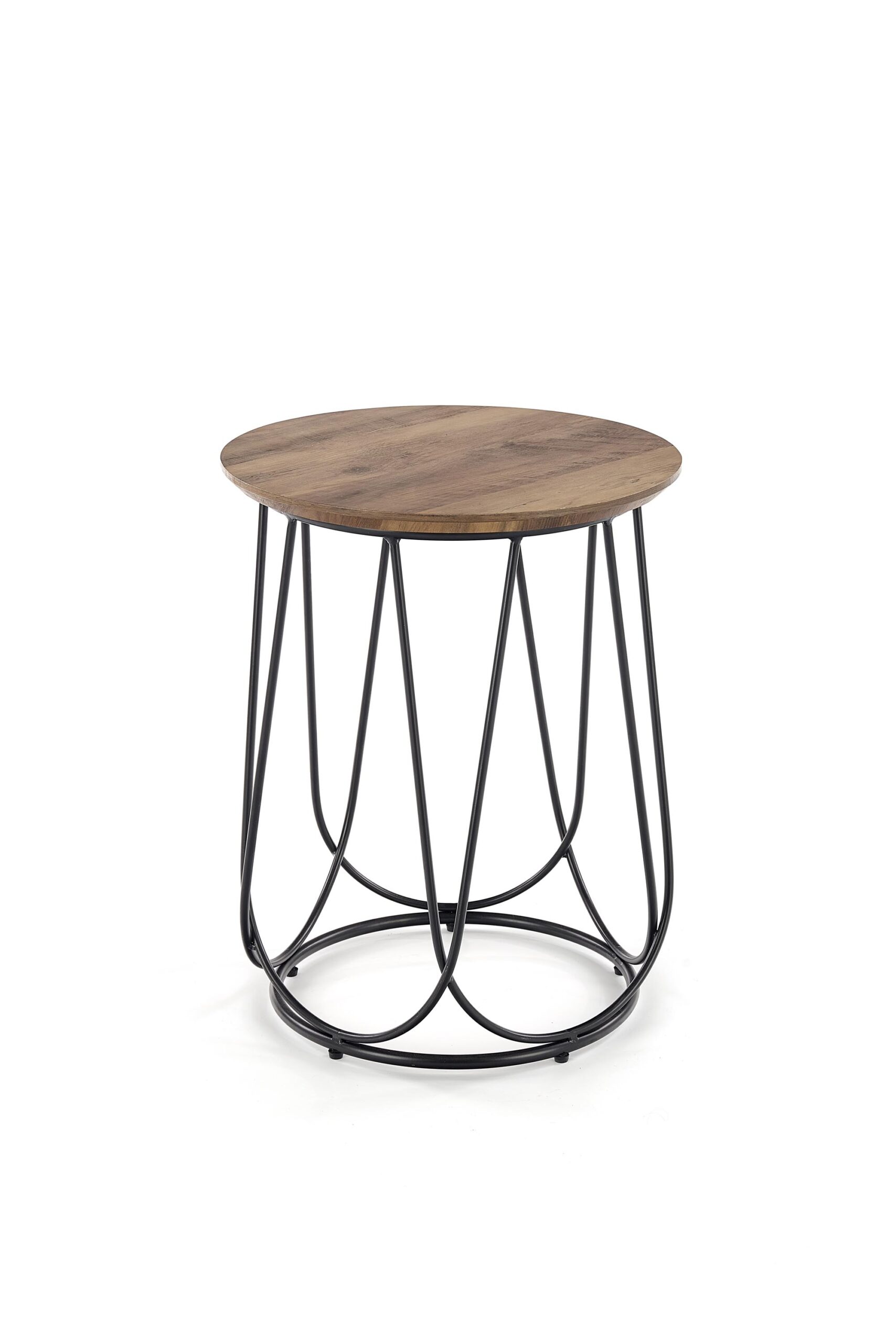 Masuta de cafea Nubira S rotunda, 51x40, nuc/ negru - imagine 2