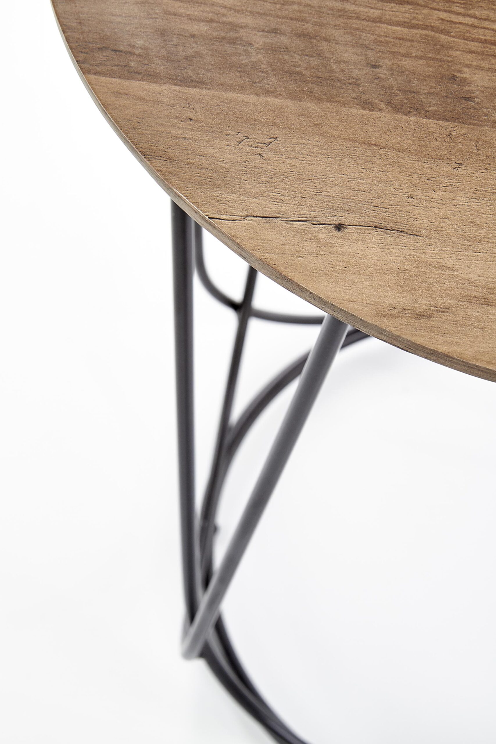 Masuta de cafea Nubira S rotunda, 51x40, nuc/ negru - imagine 4