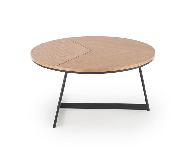 Masuta de cafea Karida rotunda, 80x50, stejar natural/ negru - imagine 7