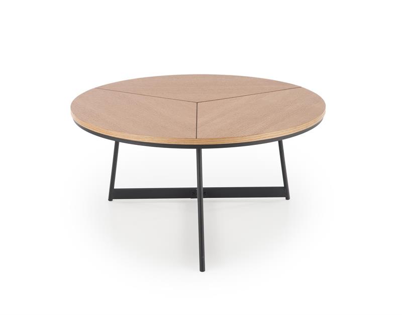 Masuta de cafea Karida rotunda, 80x50, stejar natural/ negru - imagine 8
