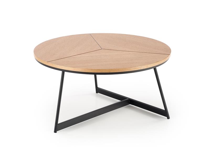 Masuta de cafea Karida rotunda, 80x50, stejar natural/ negru - imagine 9