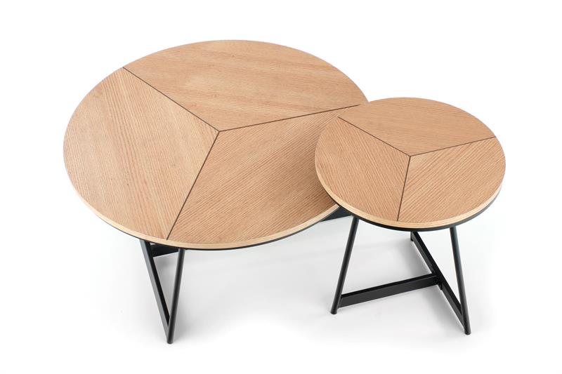 Masuta de cafea Karida S rotunda, 40x45, stejar natural/ negru - imagine 9