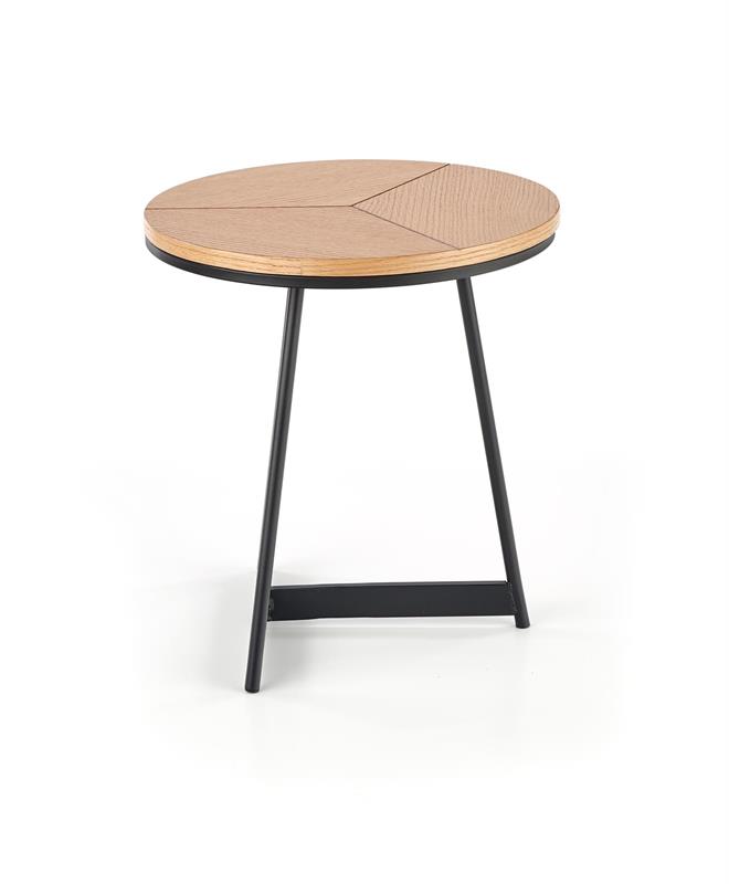 Masuta de cafea Karida S rotunda, 40x45, stejar natural/ negru - imagine 12