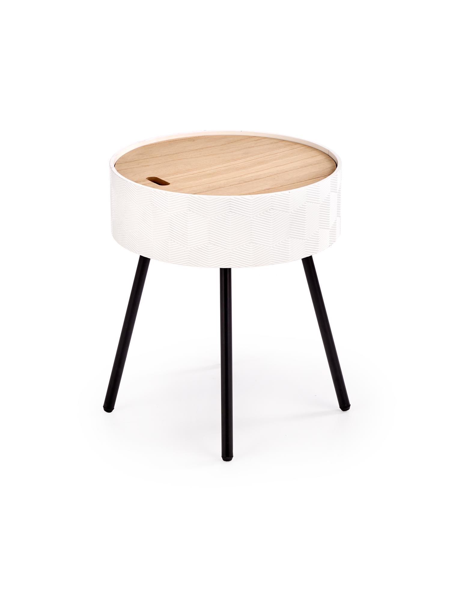 Masuta de cafea Aura rotunda, 38x45, natural/ alb/ negru - imagine 3