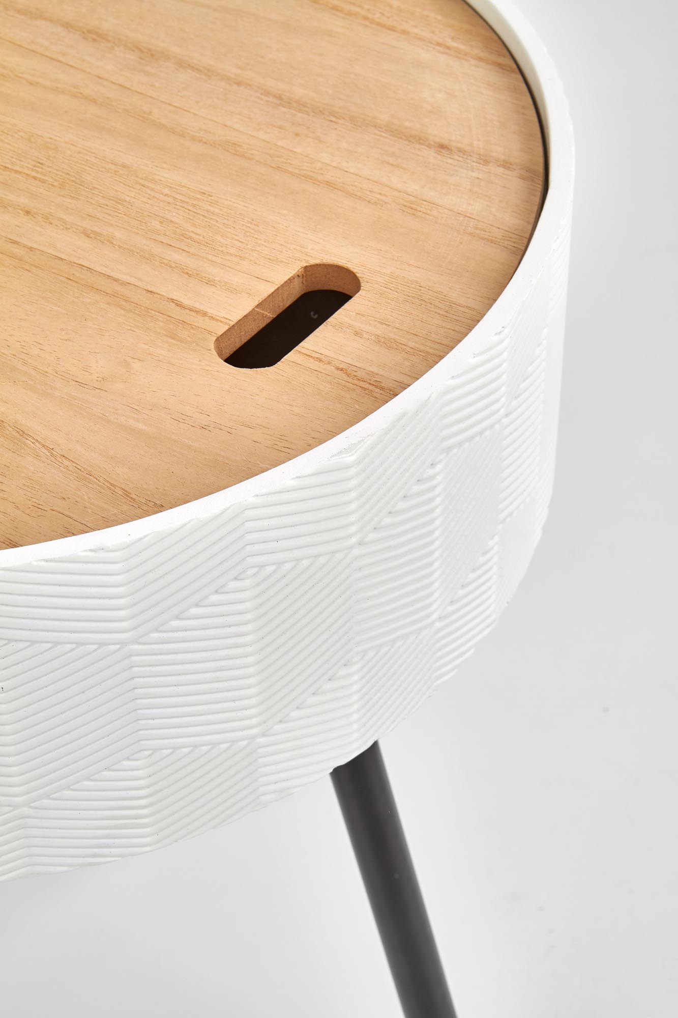 Masuta de cafea Aura rotunda, 38x45, natural/ alb/ negru - imagine 5