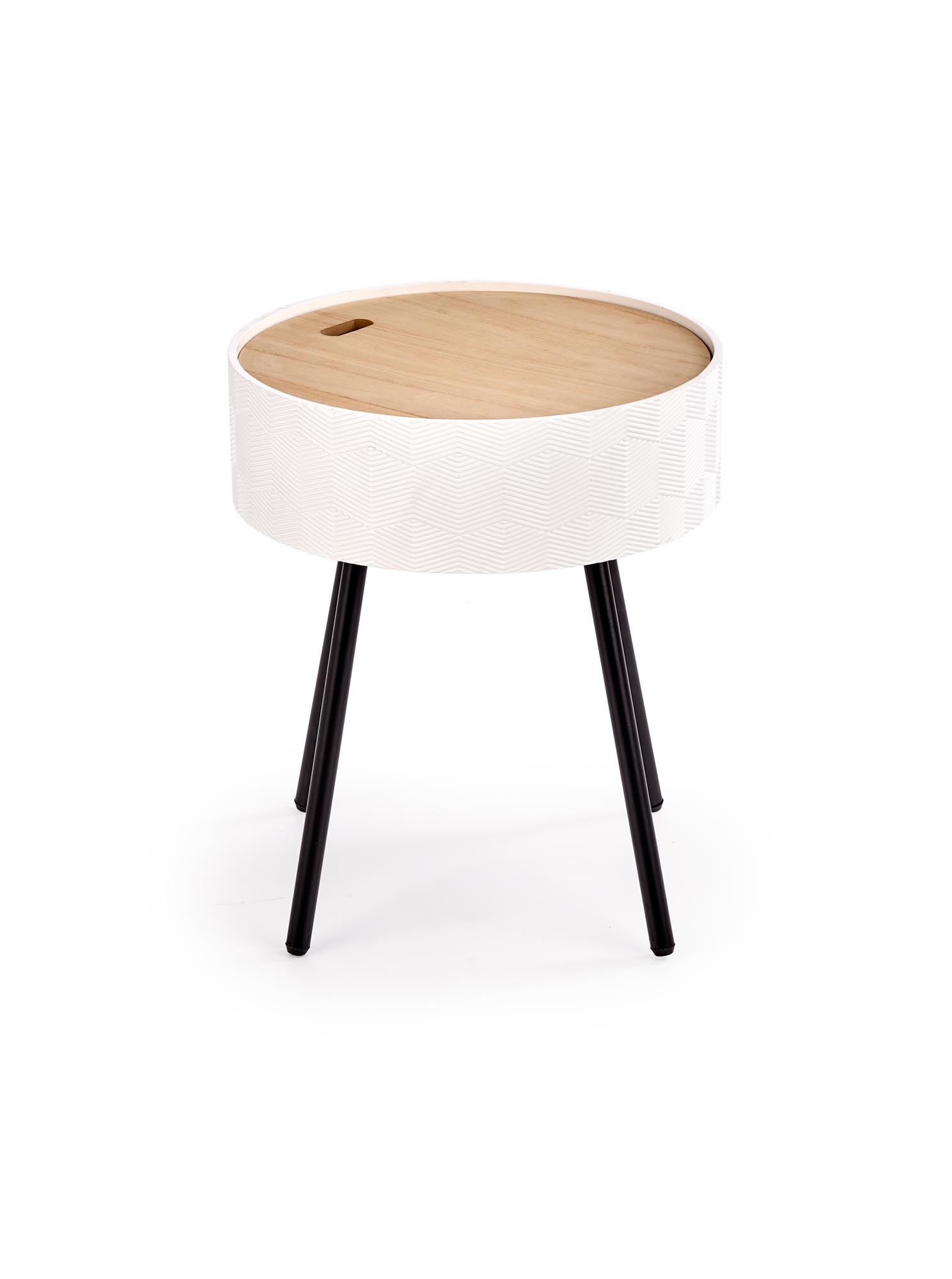 Masuta de cafea Aura rotunda, 38x45, natural/ alb/ negru - imagine 7