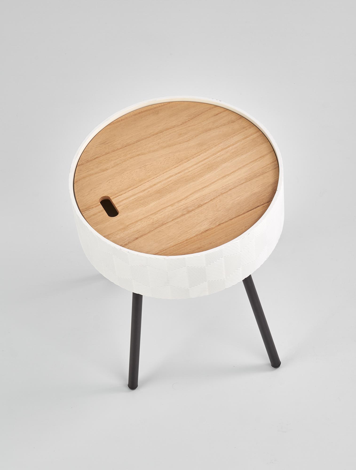 Masuta de cafea Aura rotunda, 38x45, natural/ alb/ negru - imagine 9