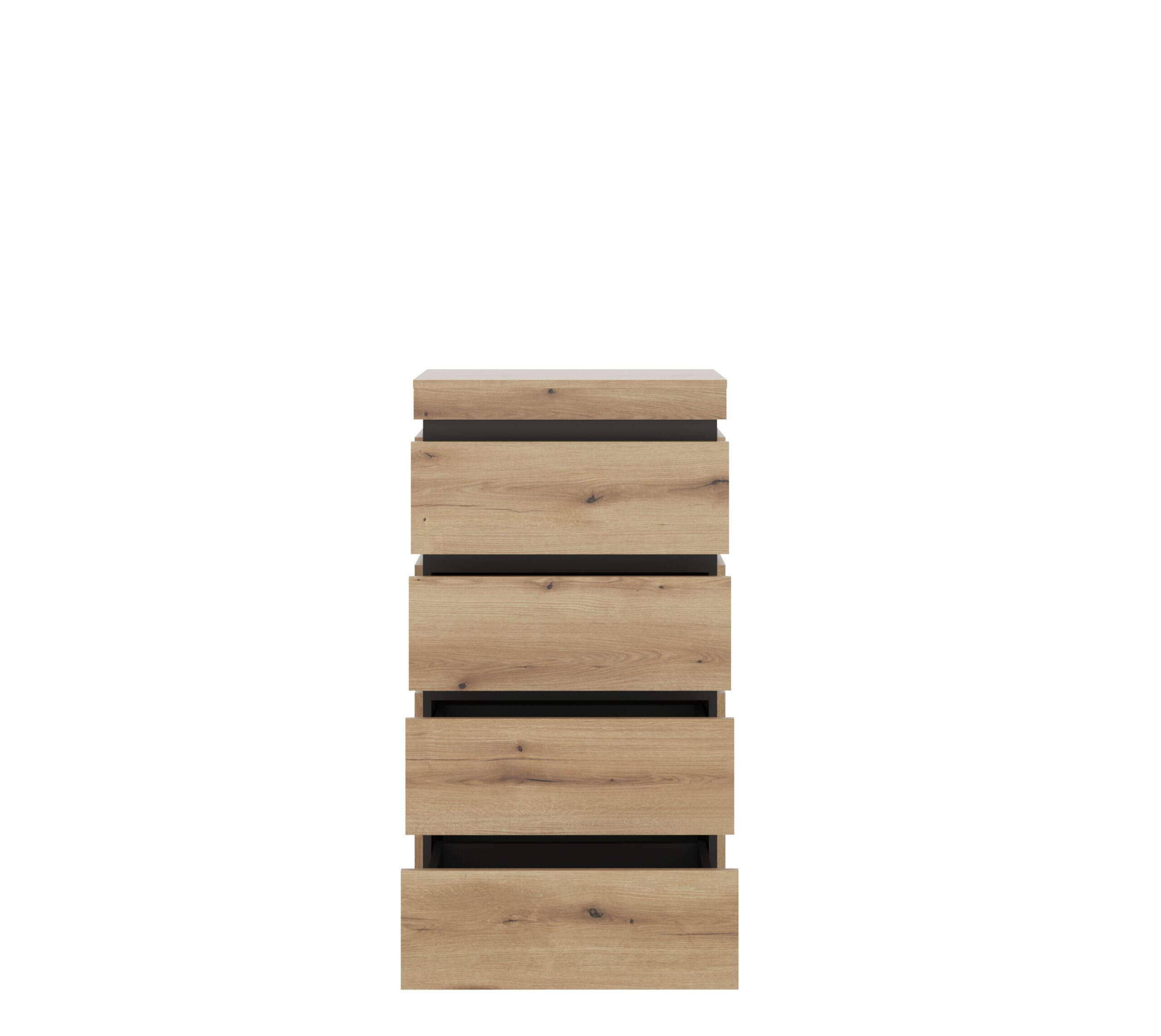 Comoda Corte CORK03, 60x45x117, stejar nisipiu/ gri - imagine 3