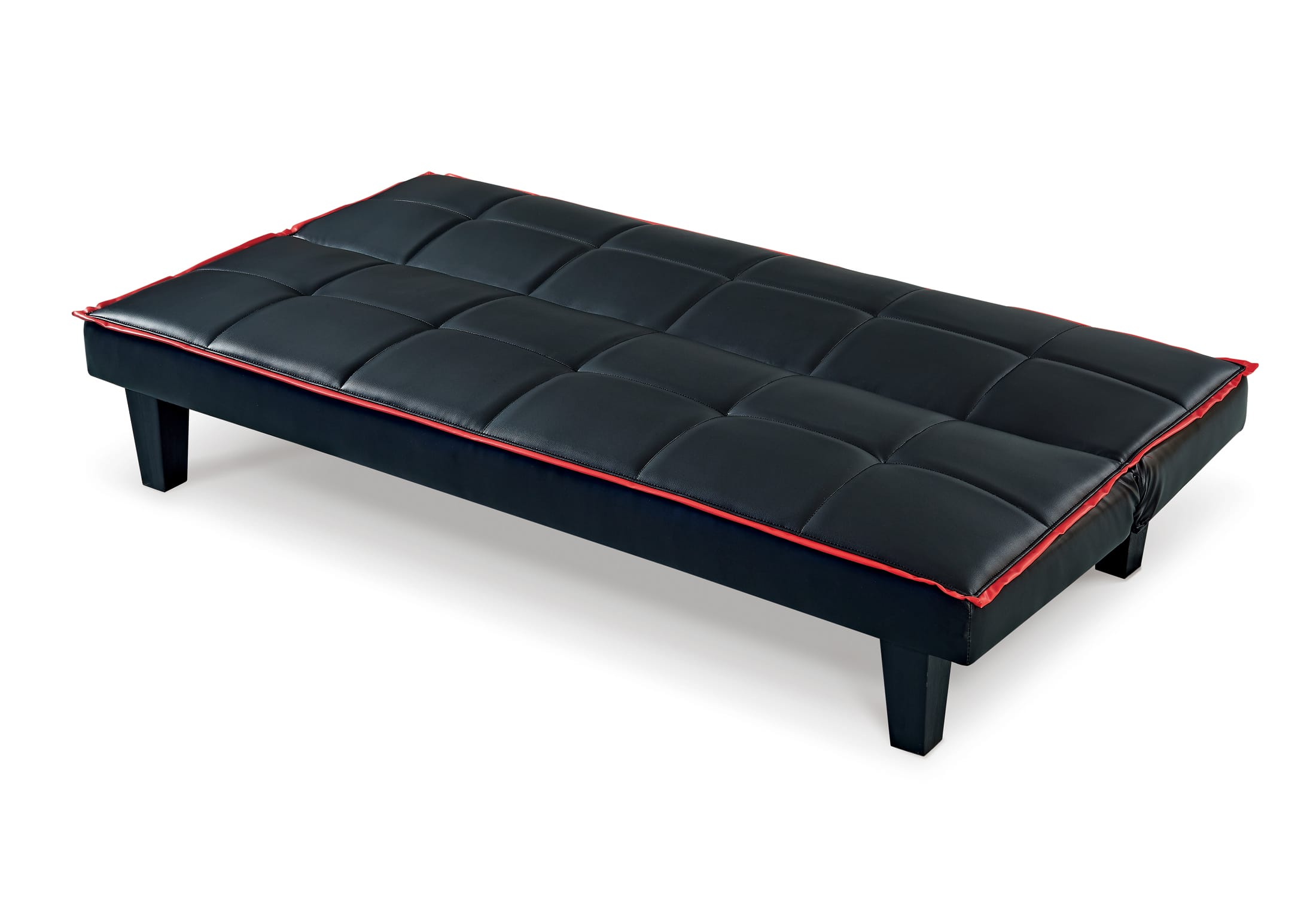 Canapea extensibila Forte, 178x81x35, negru/rosu - imagine 2