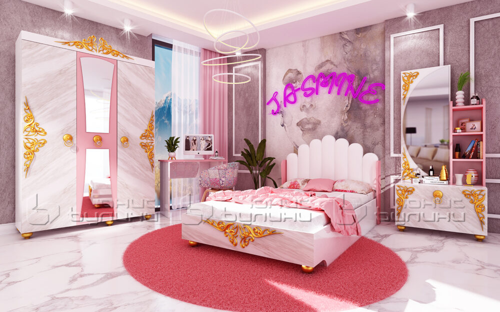 set-dormitor-copii-jasmin-roz