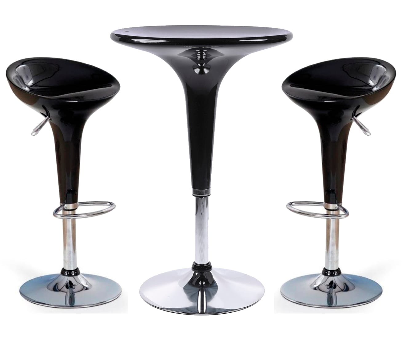 Masa tip bar SB-5, 60x100, negru/ crom - imagine 2