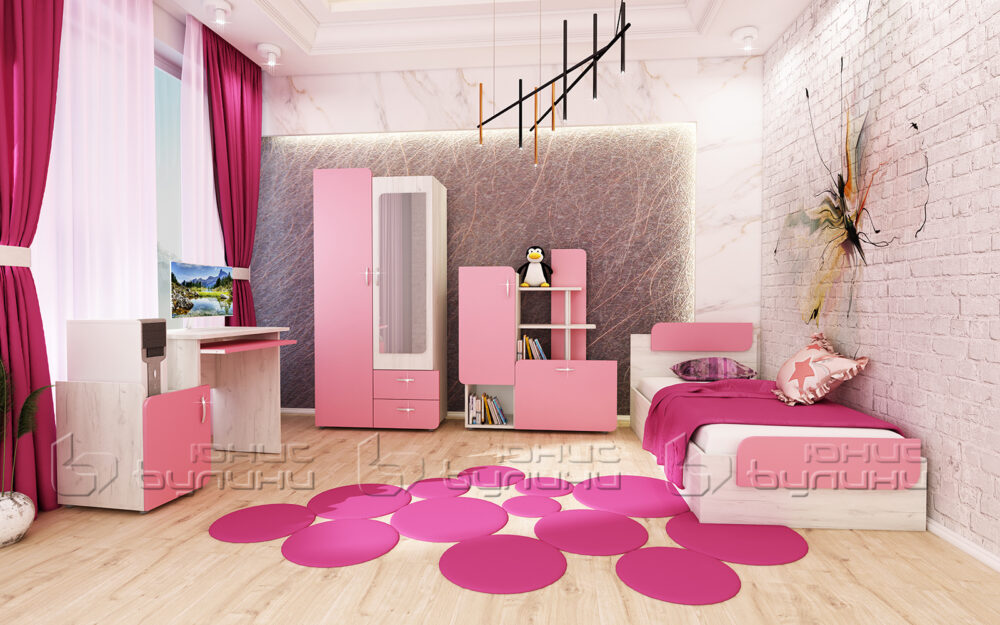 set-dormitor-copii-sunny-roz