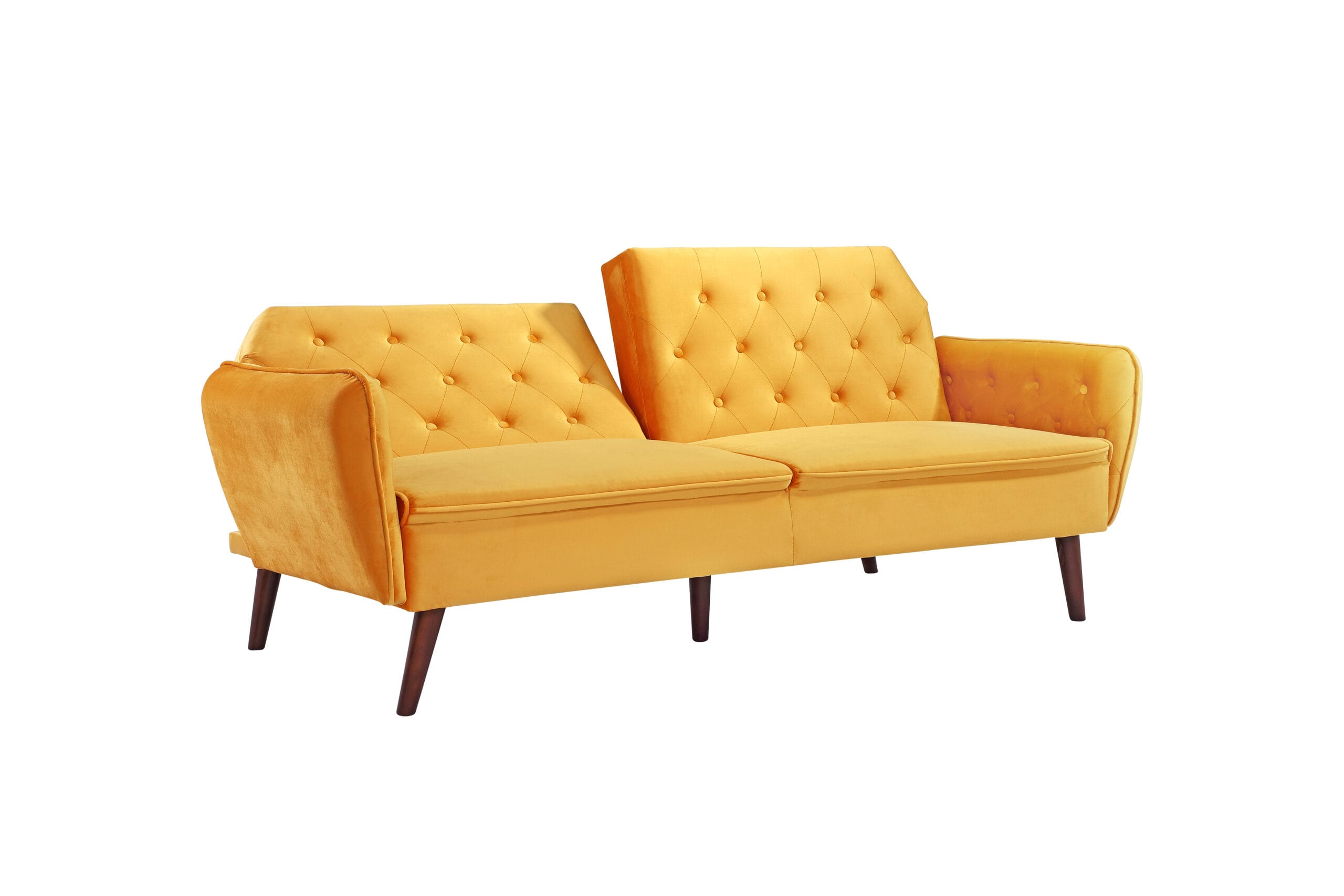 Canapea extensibila Klark cu 2 locuri, 211x85x82, mustar - imagine 2