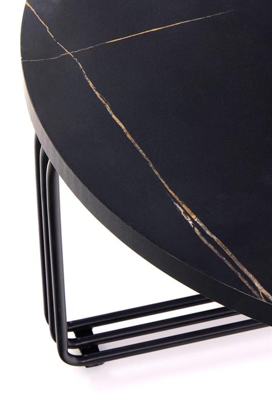 Masuta de cafea Antica, 80x36, marmura neagra/ negru - imagine 5