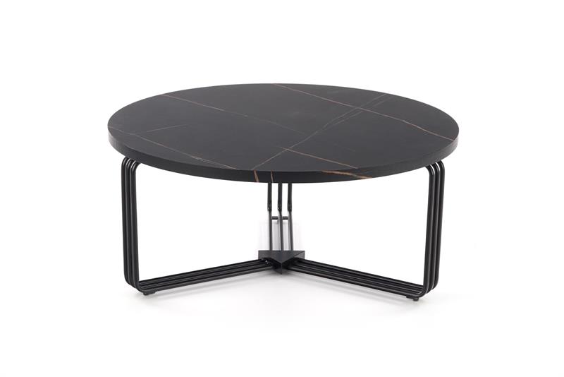 Masuta de cafea Antica, 80x36, marmura neagra/ negru - imagine 6