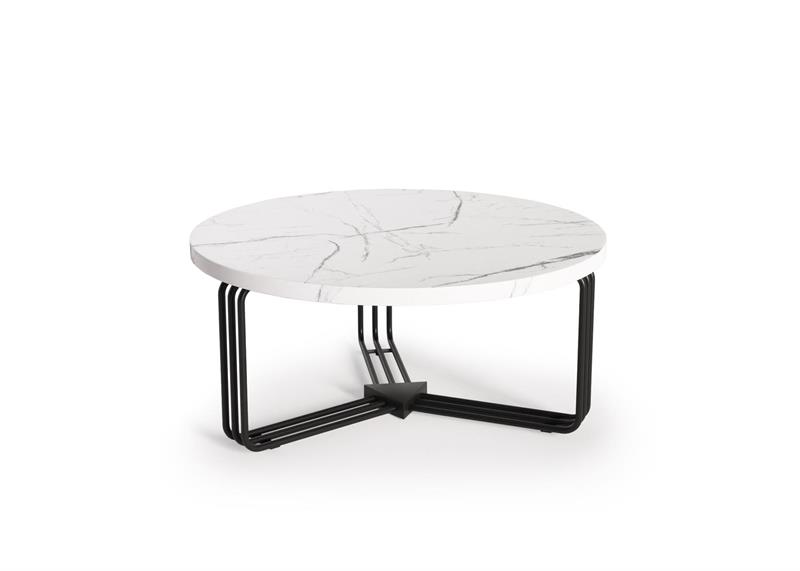 Masuta de cafea Antica, 80x36, marmura alba/ negru - imagine 4