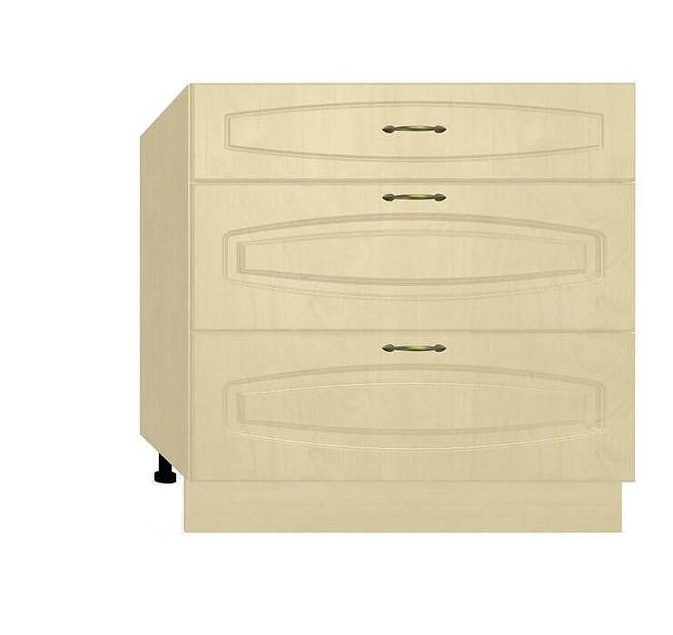 Corp inferior Paula 80Н cu 3 sertare, 80x82, mesteacan - imagine 3
