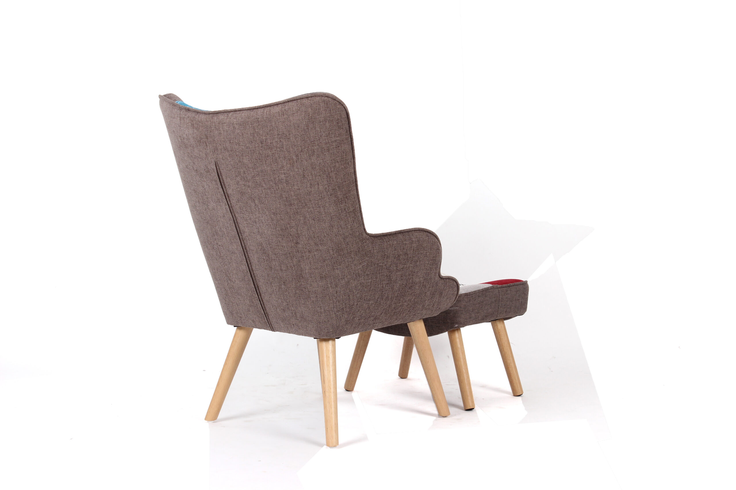 Fotoliu Frank cu taburet, 71x75x94, patchwork - imagine 4