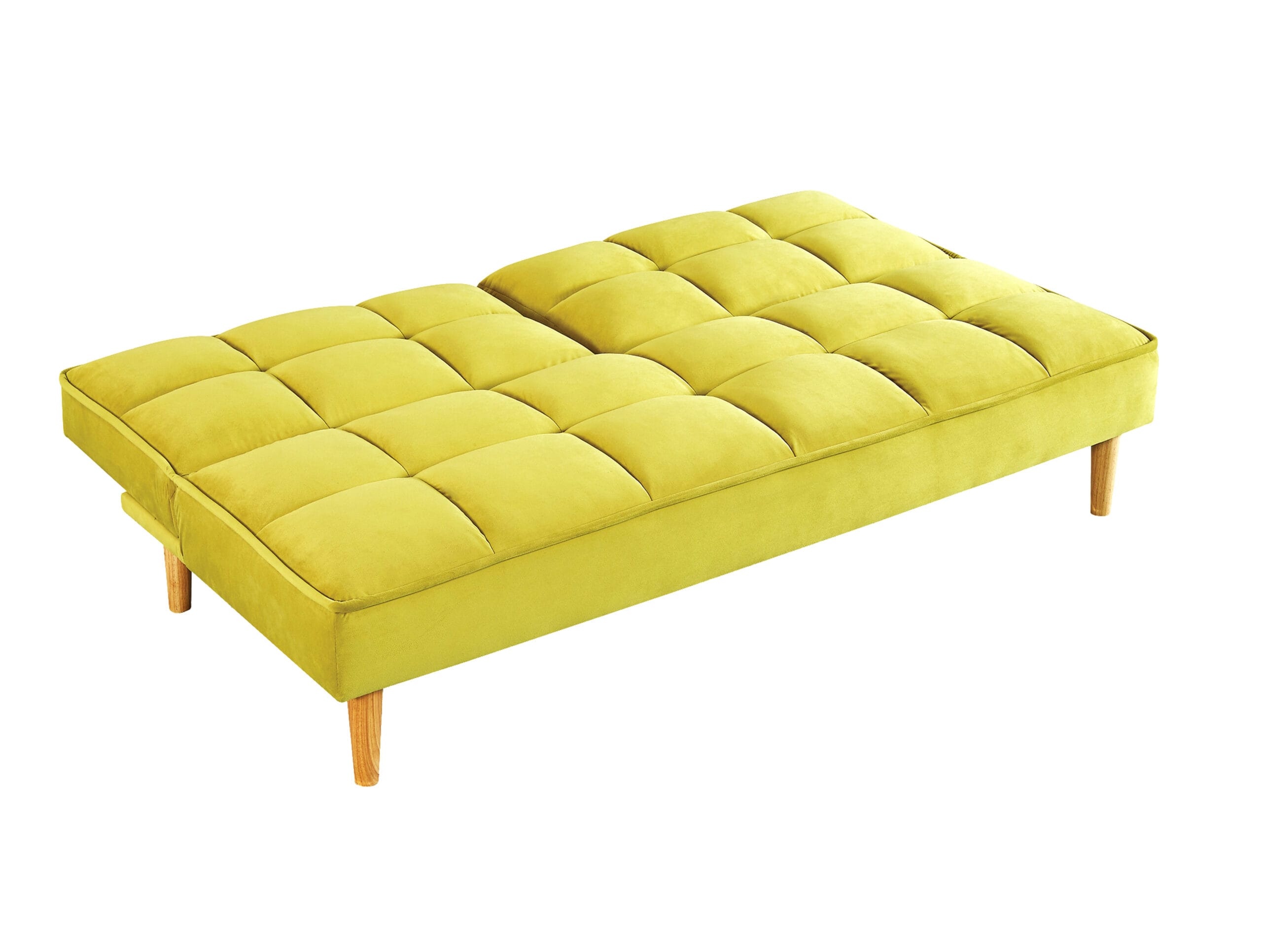 Canapea extensibila Grino, 182x81x82, galben-verzui/ natur - imagine 3