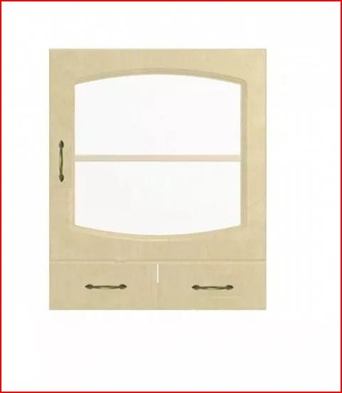 Corp superior Paula 60ВВ vitrina 2 sertare, 60x72, mesteacan - imagine 3